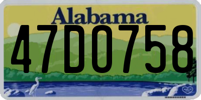 AL license plate 47DO758