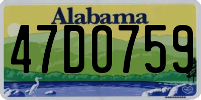 AL license plate 47DO759