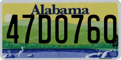 AL license plate 47DO760