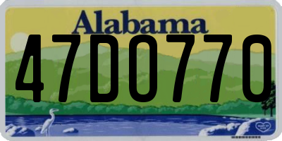 AL license plate 47DO770