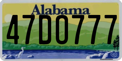 AL license plate 47DO777