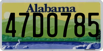 AL license plate 47DO785