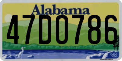 AL license plate 47DO786
