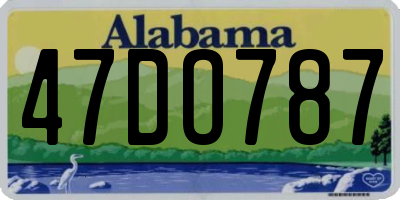 AL license plate 47DO787