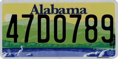 AL license plate 47DO789