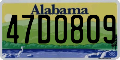 AL license plate 47DO809