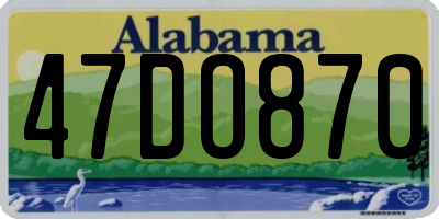 AL license plate 47DO870