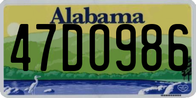 AL license plate 47DO986