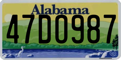AL license plate 47DO987