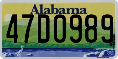 AL license plate 47DO989