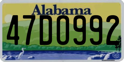 AL license plate 47DO992