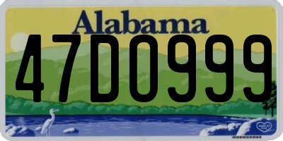 AL license plate 47DO999