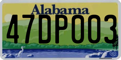 AL license plate 47DP003