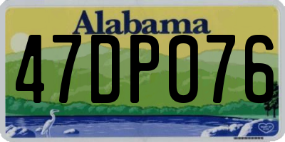 AL license plate 47DP076