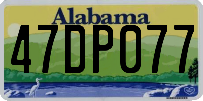 AL license plate 47DP077