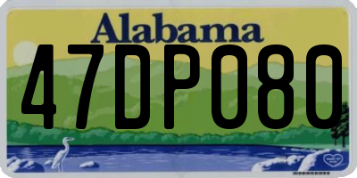 AL license plate 47DP080