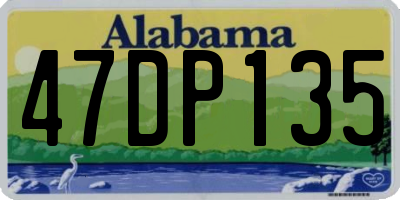 AL license plate 47DP135