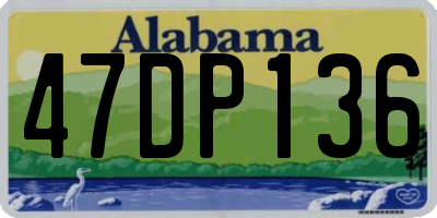 AL license plate 47DP136