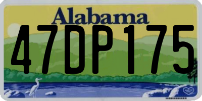 AL license plate 47DP175