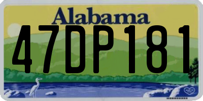 AL license plate 47DP181