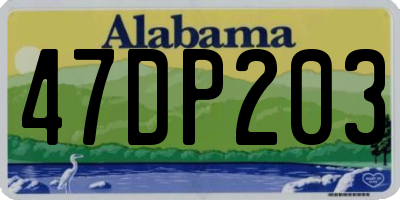 AL license plate 47DP203