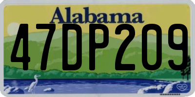 AL license plate 47DP209
