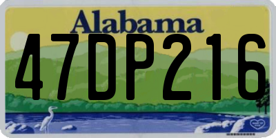 AL license plate 47DP216