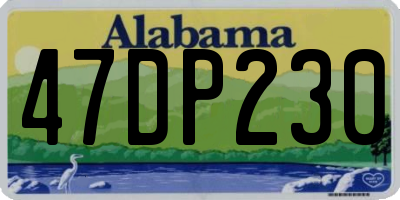 AL license plate 47DP230