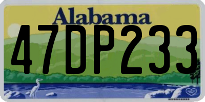 AL license plate 47DP233