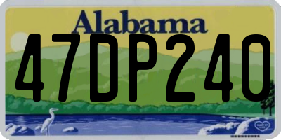 AL license plate 47DP240