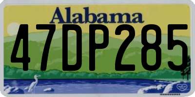 AL license plate 47DP285