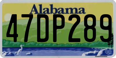 AL license plate 47DP289