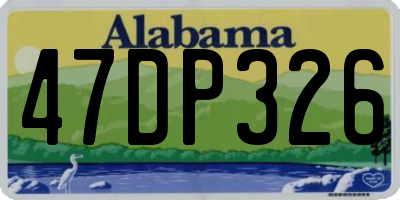 AL license plate 47DP326
