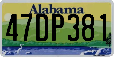 AL license plate 47DP381