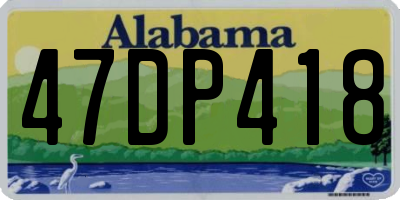 AL license plate 47DP418