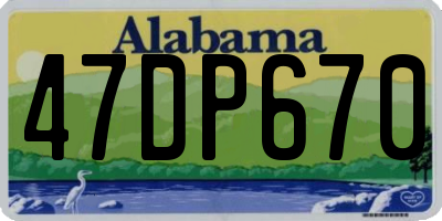 AL license plate 47DP670
