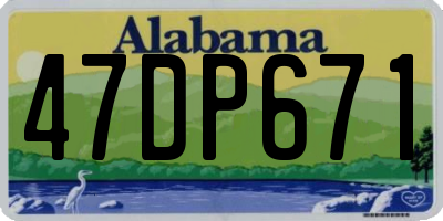 AL license plate 47DP671