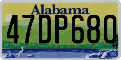 AL license plate 47DP680