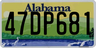 AL license plate 47DP681