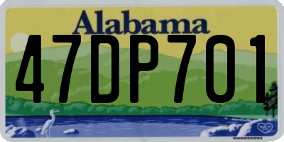 AL license plate 47DP701