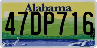 AL license plate 47DP716