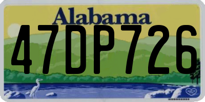 AL license plate 47DP726