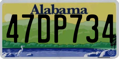 AL license plate 47DP734