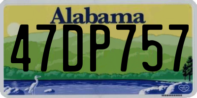 AL license plate 47DP757