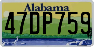 AL license plate 47DP759