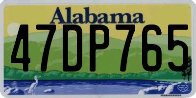 AL license plate 47DP765