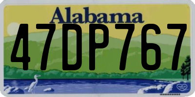 AL license plate 47DP767