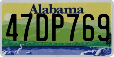 AL license plate 47DP769