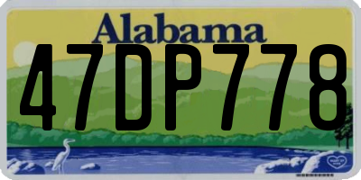 AL license plate 47DP778