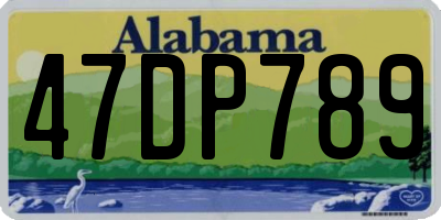 AL license plate 47DP789